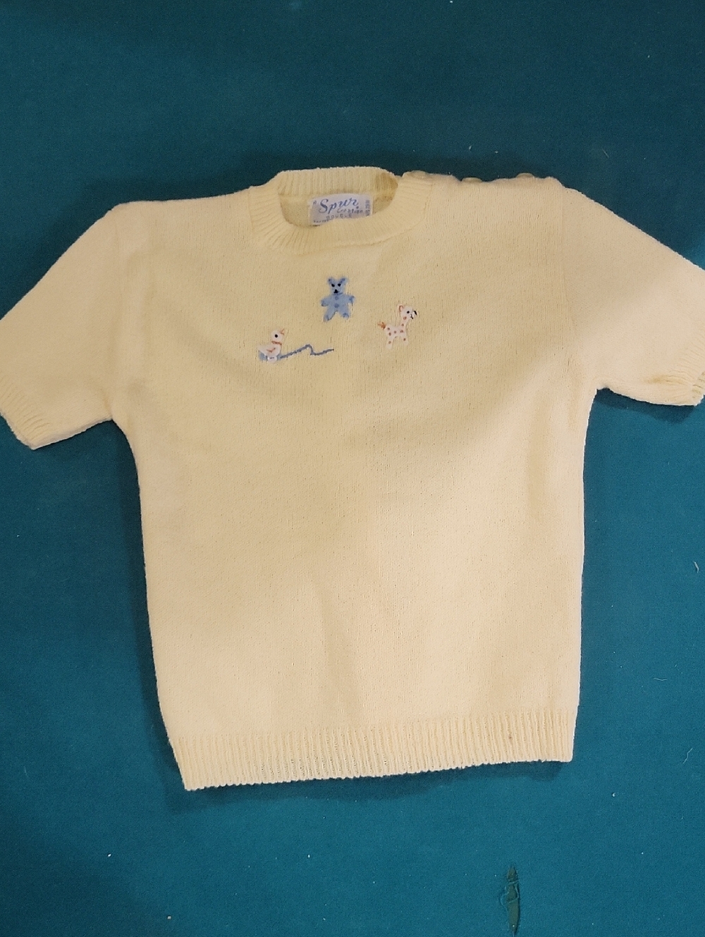 Yellow Baby Knit Top with Appliqué
